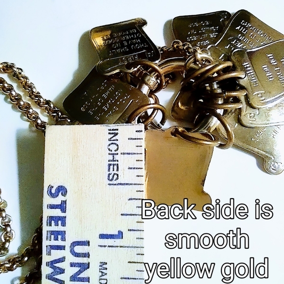 The Ten Commandments Gold Scrolls Charms Necklace - Picture 10 of 16